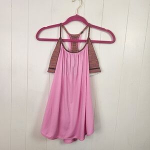 Lululemon No Limits Bra Tank Top Racerback Pink Wee Stripe Size 6 Gym Yoga